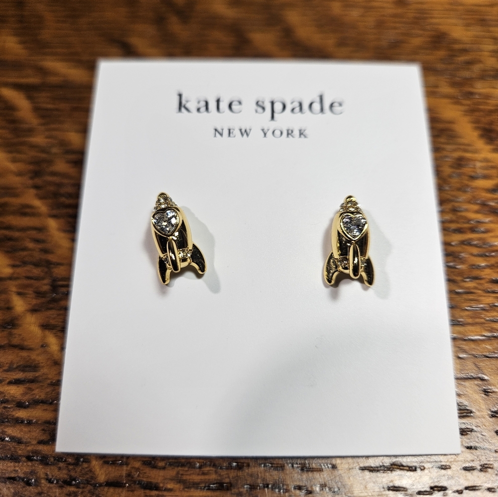 Kate Spade Space Cadet Rocket Studs with Dust Bag NWT - Picture 5 of 6